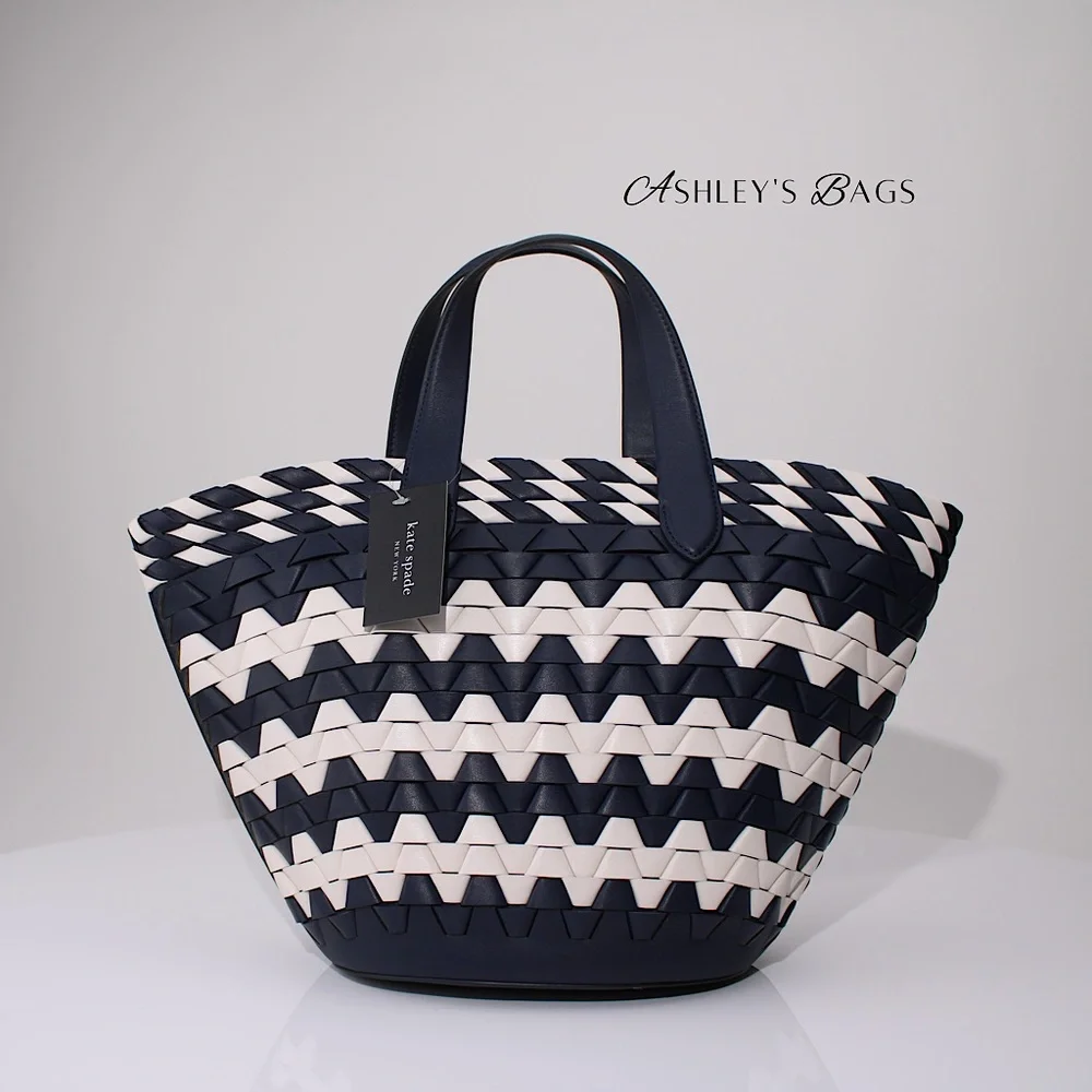Kate Spade Zigzag Woven Leather Small Tote